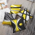thumbnail image 4 of Set of 4 Yellow Throw Pillow Covers Modern Abstract Black Grey Stripes Gray White Acrylic Bold Decorative Pillow Cases Home Decor Square 20x20 Inches Pillowcases, 4 of 6