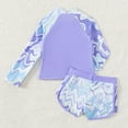 thumbnail image 7 of WOYY Big Girl Quick Dry Long Sleeve Rash Guard and Boyshorts 2-Piece Swimsuit Swimwear, 7 of 7