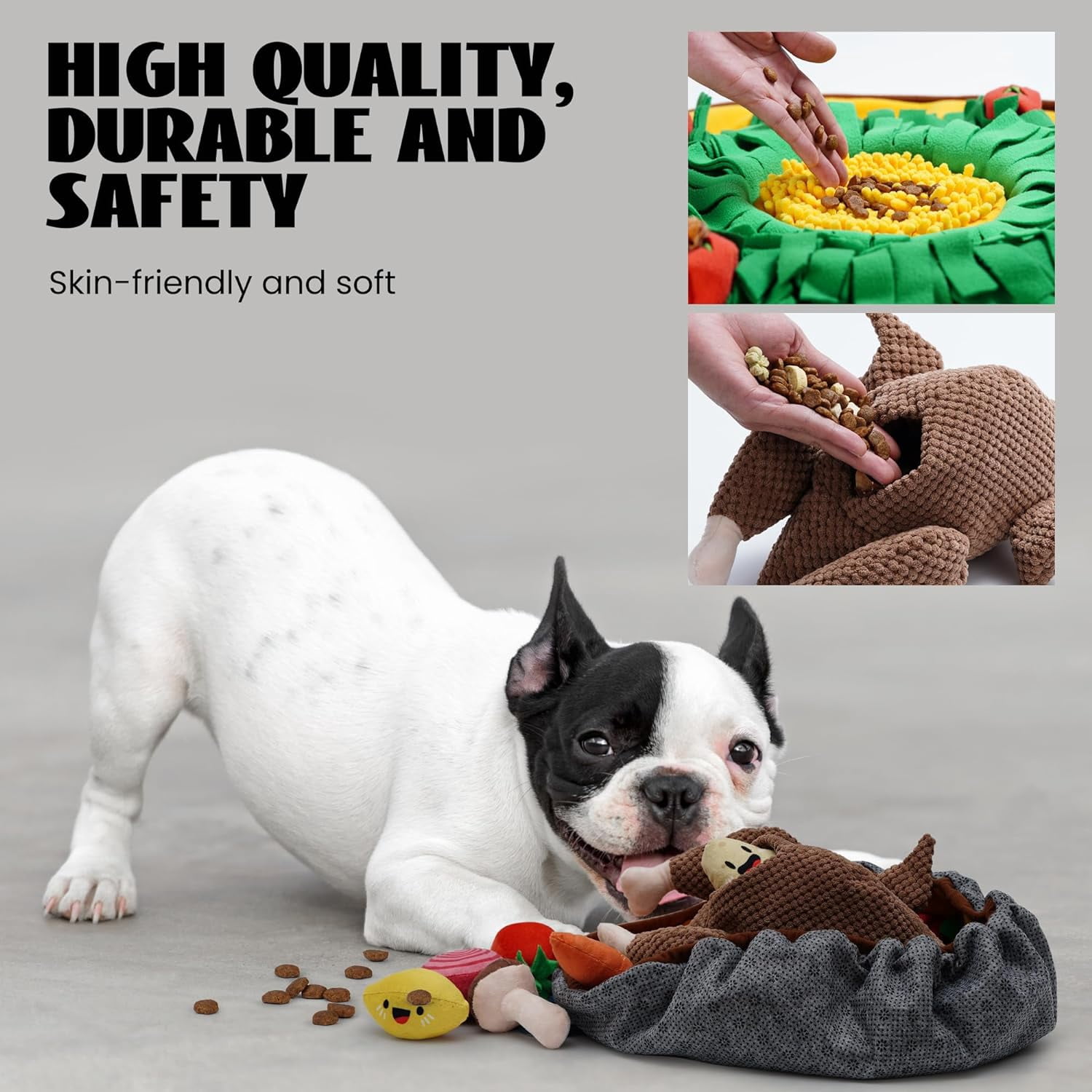 Nocciola Thanksgiving Turkey Puzzle Dog Toys Bundle, 7-in-1 Plush Turkey Toys with Snuffle Feeding Mat, Squeaky Interactive Dog Toys to Keep Them Busy