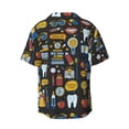 thumbnail image 2 of KLL Teeth Print Men's Shirt Short Sleeve Button Down Summer Cuba Beach Shirts- Small, 2 of 7