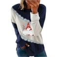 thumbnail image 2 of Mode de Noël Blouse Décontractée à Manches Longues Col Rond Imprimé Patchwork pour Femmes, 2 of 5