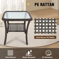 thumbnail image 6 of EAGLE PEAK Outdoor Wicker Side Table with Lower Storage, Rattan Coffee Table with Tempered Glass Top, Stonewash Gray, 6 of 9