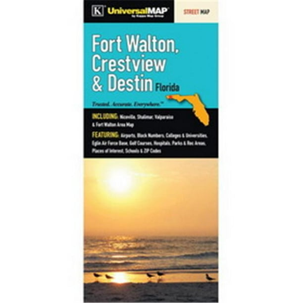 Universal Map 11742 Fort Walton Beach&44; Vue sur la Crête et Destin&44; Fl Fold Map