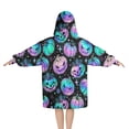 thumbnail image 2 of Colorful Halloween Pumpkins Pattern Blanket Hoodies for Kids 6-13YR Oversize Wearable Blanket Hoodies for Boys Girls Teens, 2 of 7