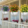 thumbnail image 5 of 20 Bundles Artificial Flowers for Outdoor Decoration, Fall Decoration UV Resistant Faux Outdoor Plastic Greenery Shrubs Plants Fake Flowers Home Garden Fall Decor(Orange Red) A, 5 of 5
