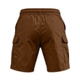 thumbnail image 5 of CCRFTGI Men's Cargo Shorts with Elastic Waistband Lightweight Breathable Sweat Shorts with Multiple Pockets Relaxed Fit Casual Summer Shorts Coffee XL, 5 of 5