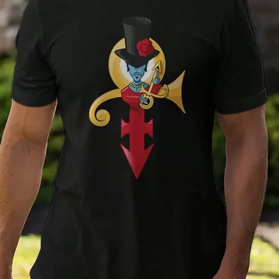 Prince 014 WT 232350 Funny Men's Short Sleeve Graphic T-Shirt Collection Black DD