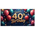 thumbnail image 5 of LUUFILx Happy 40th Birthday Decoration Backdrop Party Supplies Balloon Décor Banner for Celebration Photography Props Background Festive Events, 5 of 8