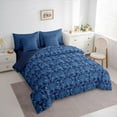 thumbnail image 3 of Feelyou Blue Hipple Damask Twin Bedding Sets 7pcs, Boho Western Life Tree Comforter Set, 3 of 8