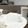 thumbnail image 7 of Tissue Box Cover Stylish PU Leather Rectangular Tissue Box Holder with Magnetic Bottom Cover for Bathroom Bedroom or Office (White), 7 of 7