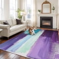 thumbnail image 2 of 6'x9' Area Rugs, Turquoise Purple Indoor Outdoor Area Rug for Living Room Bedroom, Modern Oil Painting Abstract Geometric Washable Bathroom Rugs Kitchen Floor Carpet Mats Home Decor Aesthetic, 2 of 8
