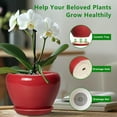 thumbnail image 3 of Ordivic 8 inch Glossy Red Ceramic Flower Pot with Drainage Hole & Saucer | Modern Round Planter for Indoor Plants & Christmas Decor, 3 of 7