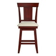 thumbnail image 2 of Weston Home Sheena Farmhouse Square Swivel Panel Back 24" Counter Height Stool, Antique Berry, 2 of 6