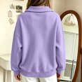 thumbnail image 6 of Hurxie Womens Oversized V Neck Fleece Sweatshirt Casual Long Sleeve Sweatshirts Collared Pullover Sweatshirts, 6 of 7