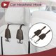 thumbnail image 2 of Ganchos para reposacabezas de coche de 2 piezas para bolsos y paraguas, organizador resistente de respaldo de asiento, cuero sintético marrón oscuro, aleación de zinc, 2 of 7