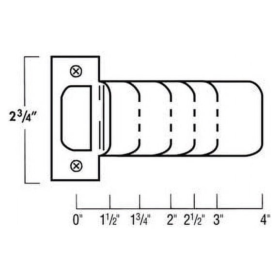 Don-Jo ETS115630 2-3/4" T Strike with 1-1/2" Extended Lip Satin Stainless Steel Finish
