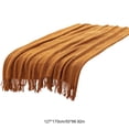 thumbnail image 3 of Knitted Throw Blanket with Tassels - Textured Soft Sofa Couch Cover - Farmhouse Living Room Decor(Orange), 3 of 6