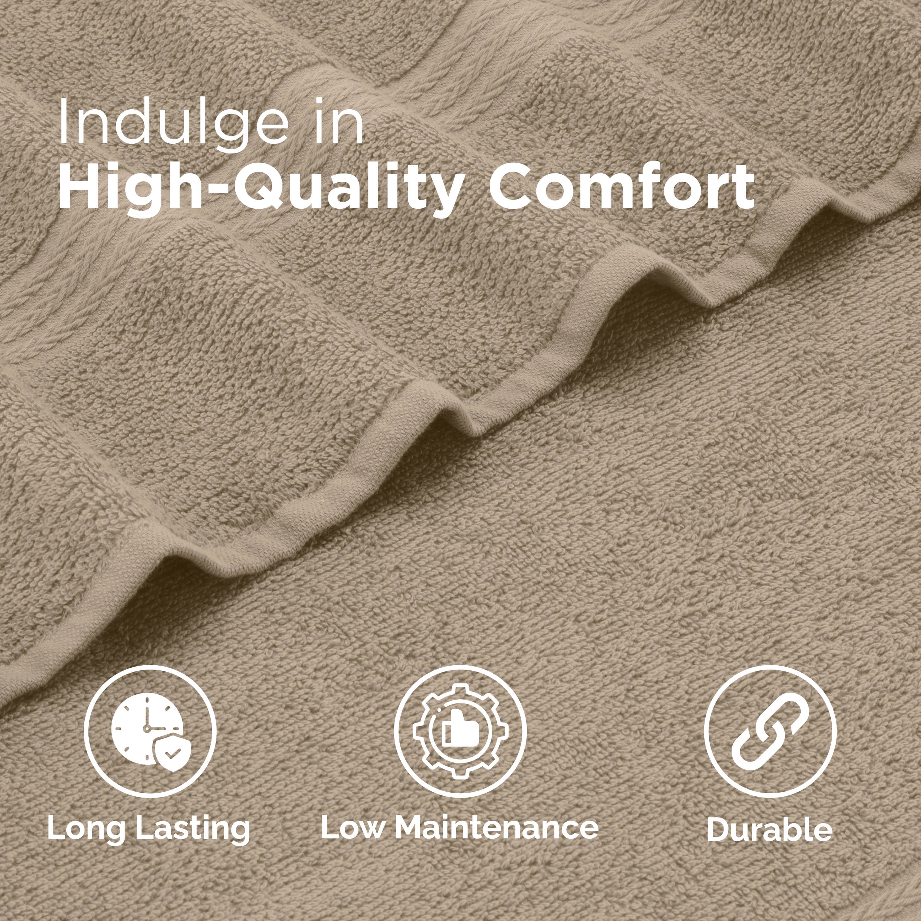Martex Easy Living 6-Piece Cotton Towel Set, Soft & Quick-Dry Towels, Beige