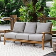 Cambridge Casual Leon Teak Outdoor Deep Seating Patio Sofa with Plush
