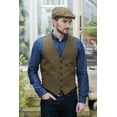 thumbnail image 3 of Mucros Weavers Adult Irish Tweed Vest – Light Brown, Large, 3 of 3