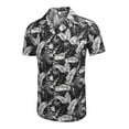 thumbnail image 3 of COOFANDY Mens Hawaiian Shirt Short Sleeve Buttoon Down Shirts Casual Tropical Floral Summer Linen Shirts Palm Leaf-black M, 3 of 5