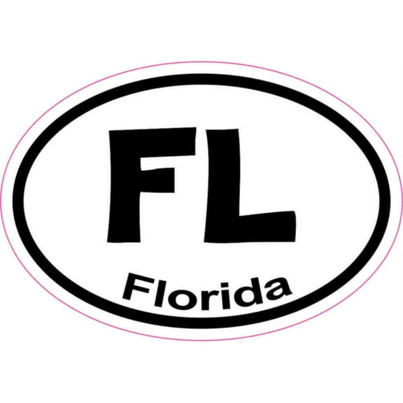 3in x 2in Oval Florida Sticker Vinyl American States Car Bumper Stickers