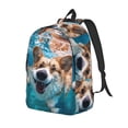 thumbnail image 1 of Balery Sea Swimming Corgi Mochila Clásica Impresa Básica para Viaje, Mochila Escolar Resistente al Agua, Mochila de Lona con Correas Ajustables-Medium, 1 of 5