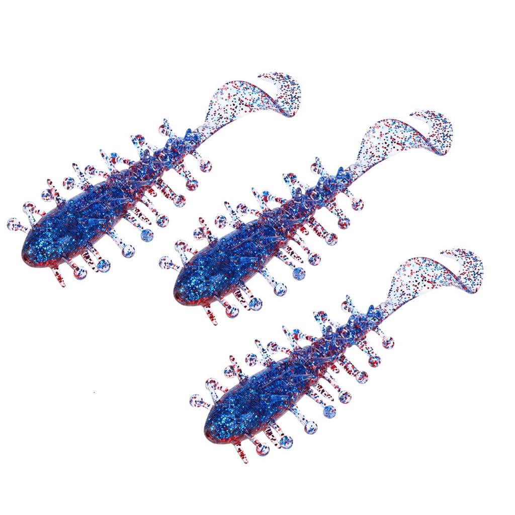 Lerpwige 3Pcs Curl Tail Lures for Panfish and Outdoor Tackle Gear Set