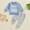 thumbnail image 2 of NOLDARES Boys Clothes Boy Outfits 2-Piece Long Sleeve Sweatshirt Tops and Pants Fall Winter Outfits Set Size:18-24M,Light Blue, 2 of 8