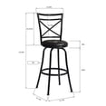 thumbnail image 4 of CLEARANCE! Vintage Industrial Counter Height Bar Stools Set of 2, Swivel Barstools with Metal Back for Kitchen Island, 26 Inch Height Round Seat, 4 of 9