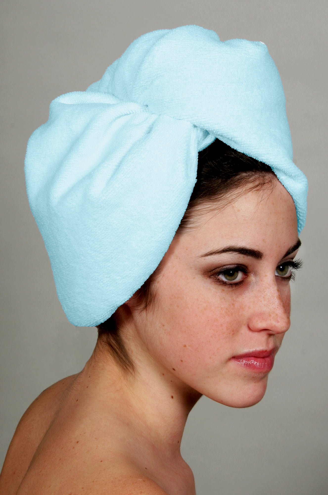 Eurow Microfiber Hair Towel Turban Wrap Blue 1 Pack
