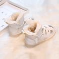 thumbnail image 4 of Eltusu Girls Snow Booties, PU Windproof No Slip Warm Winter Boots Shoes White Size 9.5(Little Kids), 4 of 7
