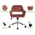 Geniqua MidBack Pink Velvet Office Chair with Swivel, Gas Lift