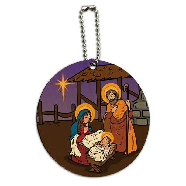 Download Nativity Christmas Bundle Wood Round SVG File