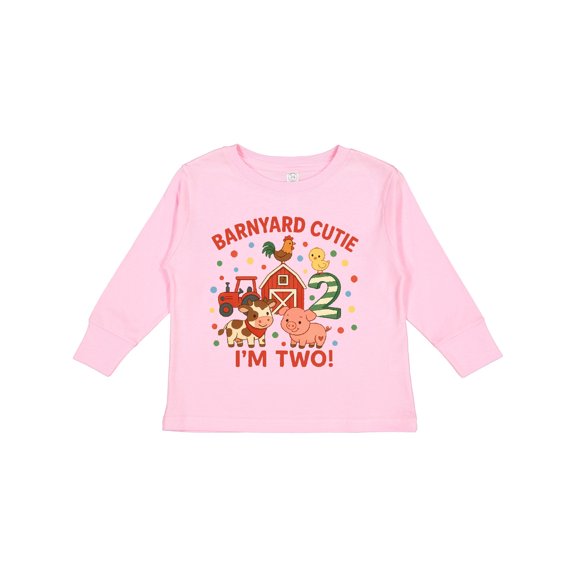 Inktastic Barnyard Cutie I'm Two Birthday Boys or Girls Long Sleeve Toddler T-Shirt