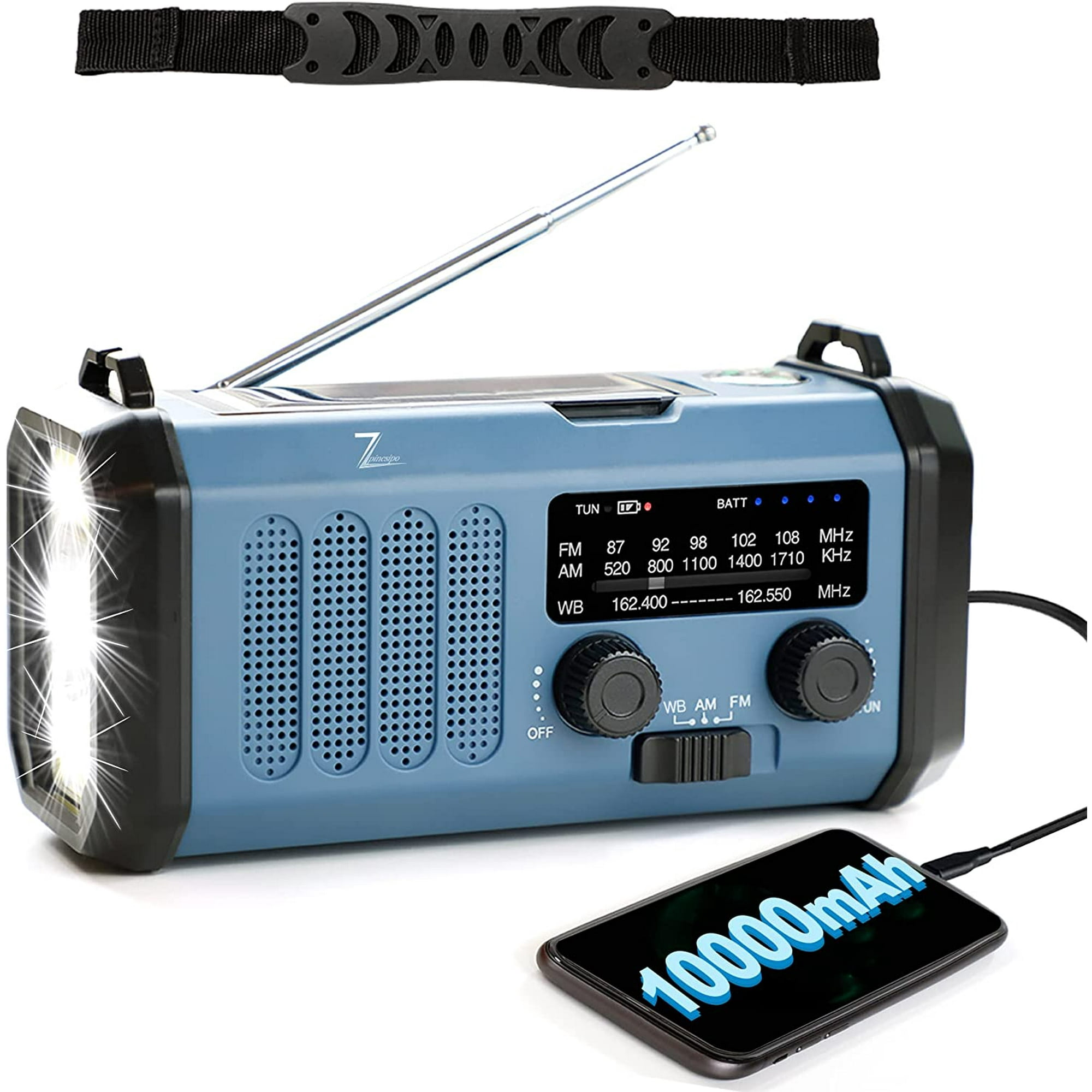 Radio Solaire à Manivelle D’urgence – AM/FM/SW, Chargeur USB Avec Alarme SOS