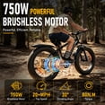 thumbnail image 3 of AMYET EB26 Electric Bike for Adults, 750W 28MPH Class 3, 48V 15Ah, 26" Fat Tire Mountain Bike, UL2849, 3 of 14