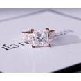 thumbnail image 5 of 4CT Princess Cut Moissanite Diamond Prong set Engagement Ring for Women, 10K Rose Gold, US 4.5, 5 of 8