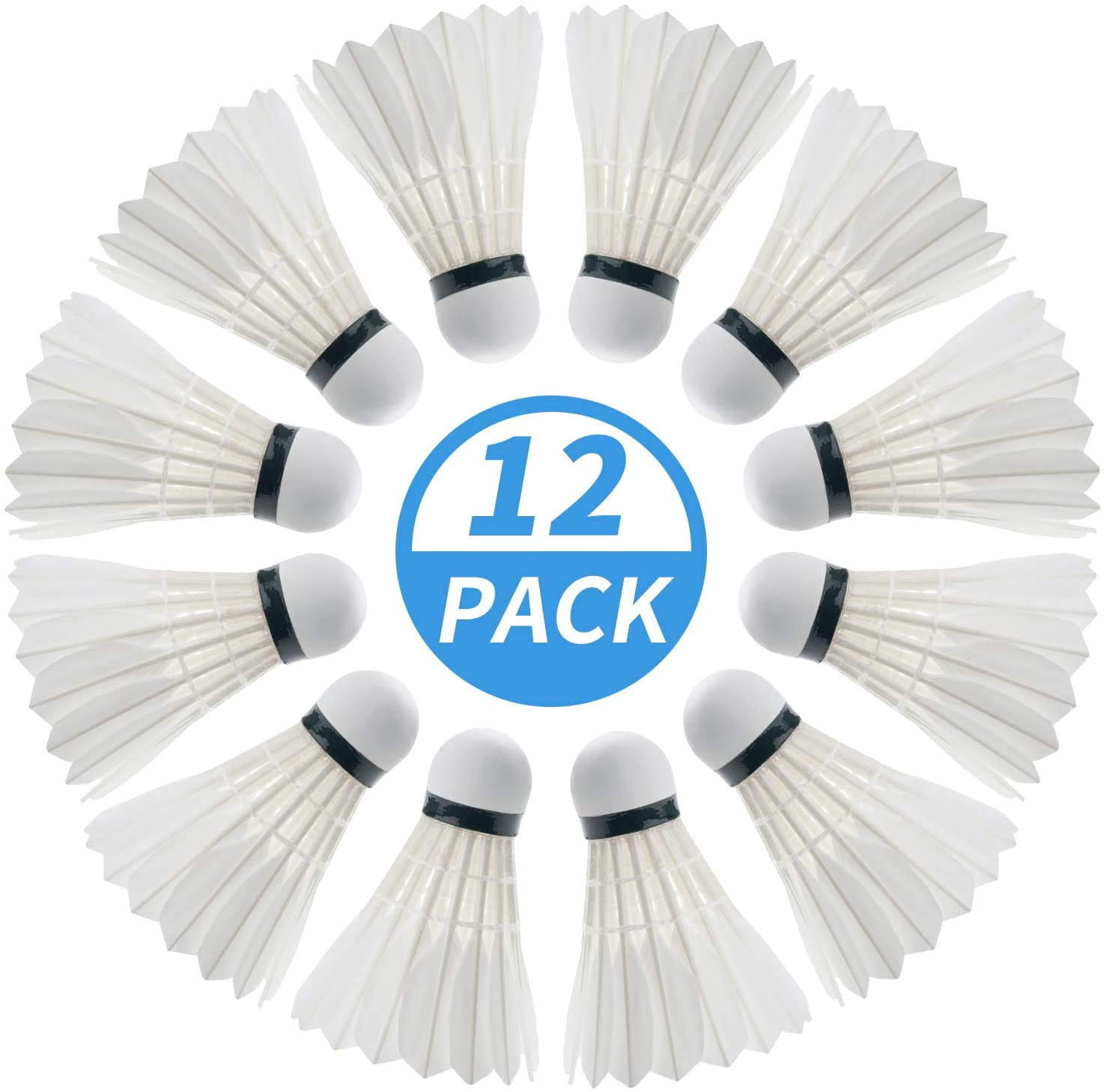 Badminton Birdie, 12 Pack Duck Feather Badminton Shuttlecocks With Great Stability & Durability