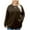 Brown, variant on ZQGJB Women Plus Size Corduroy Sweatshirt Oversized Long Sleeve Basic Solid Color Crewneck Pullover Sweater with Kangaroo Pocket Fall Winter Warm Outfit Clothes Army Green XL