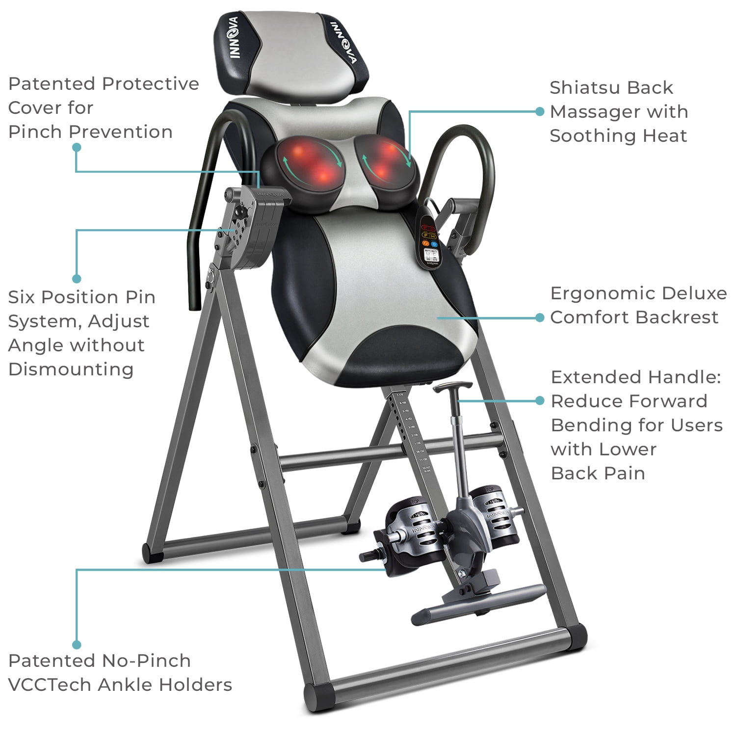 Innova ITM5000 Therapeutic Heat and Shiatsu Massage Inversion Table