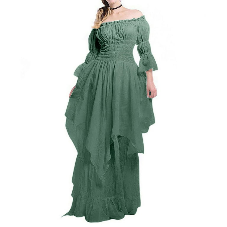 Renaissance Costume Women Medieval Dresses, Gothic Witch Wedding