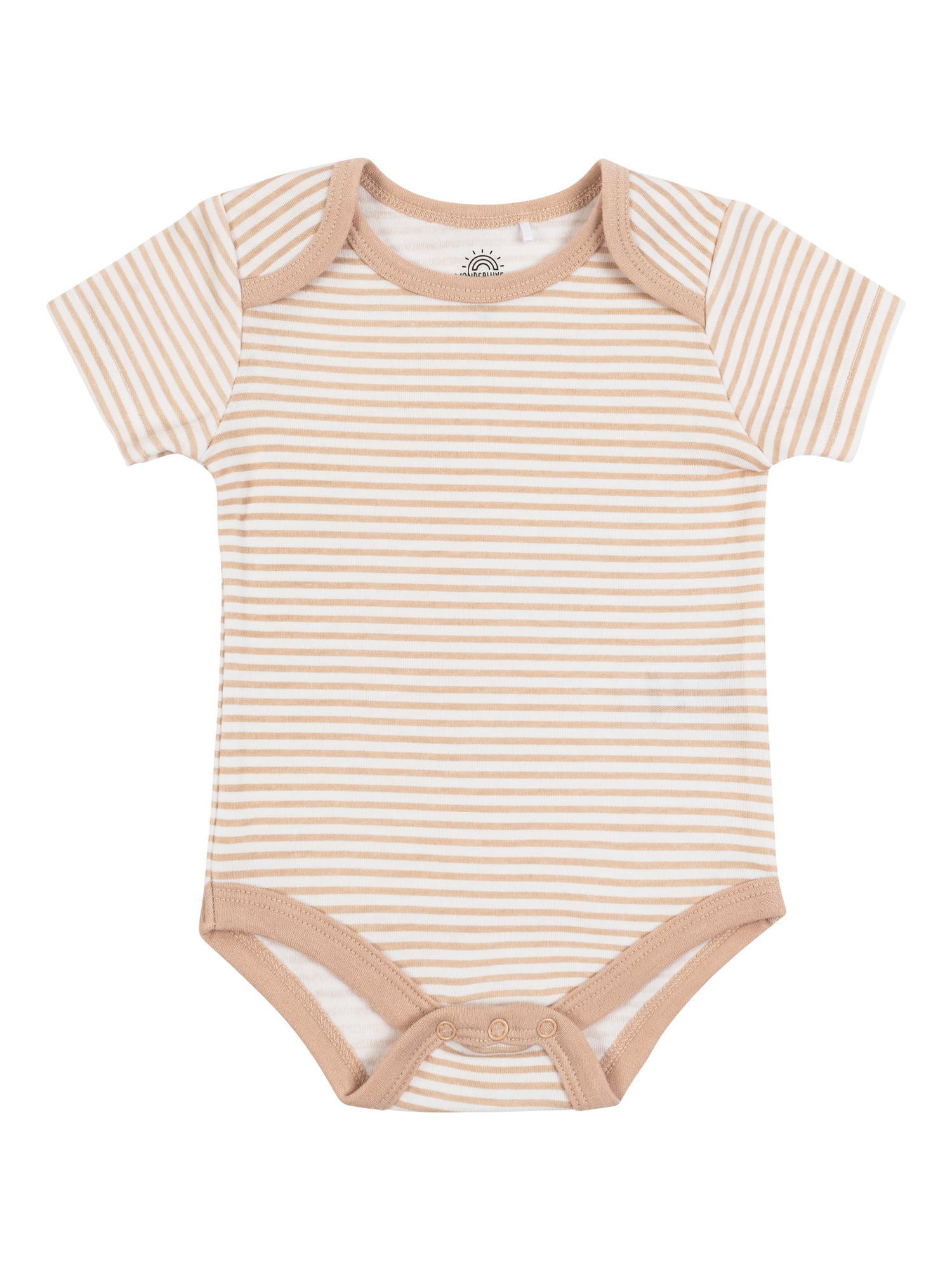 Wonderluxe Baby Girls' Short Sleeve Bodysuits, 3-Pack, Sizes 0-3M-6-9M