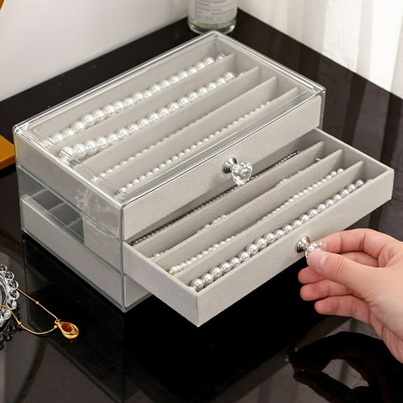 LEHOZIHEQ Necklace Holder Organizer, Dustproof Necklace Box Velvet Necklace Organizer, Necklace Storage for Pendant Bracelet