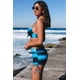 thumbnail image 4 of ABPHQTO Bikini y bañador push up con sombreado sombreado en azul y negro para mujer, 4 of 5