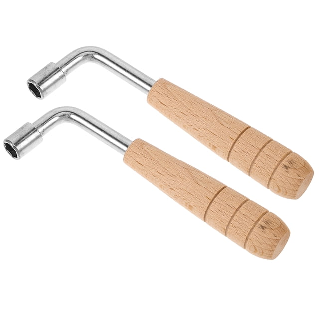 Shisuyan 2pcs Harp Tuning Wrench With Ergonomic Wood Handle For Accurate Tuning Of Auto Harps And Stringed Musical Instruments