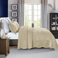 thumbnail image 4 of 3 Pcs Luxury Velvet Oversized Embroidery Quilted Quilt Set  Soft and Plush Bedding Set  Includes Quilt and Shams All-Season Comforter, 4 of 9