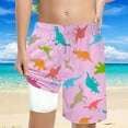thumbnail image 3 of MEZZALL Boys Shark Printed Swimming Shorts With Lace Up High Waisted Loose Casual Swim Trunks Summer Beach Vacation Pool 8Y Cute Baby Wear, 3 of 5