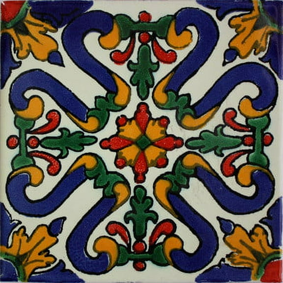 2x2 Atessa Talavera Mexican Tile, Set of 36 pcs