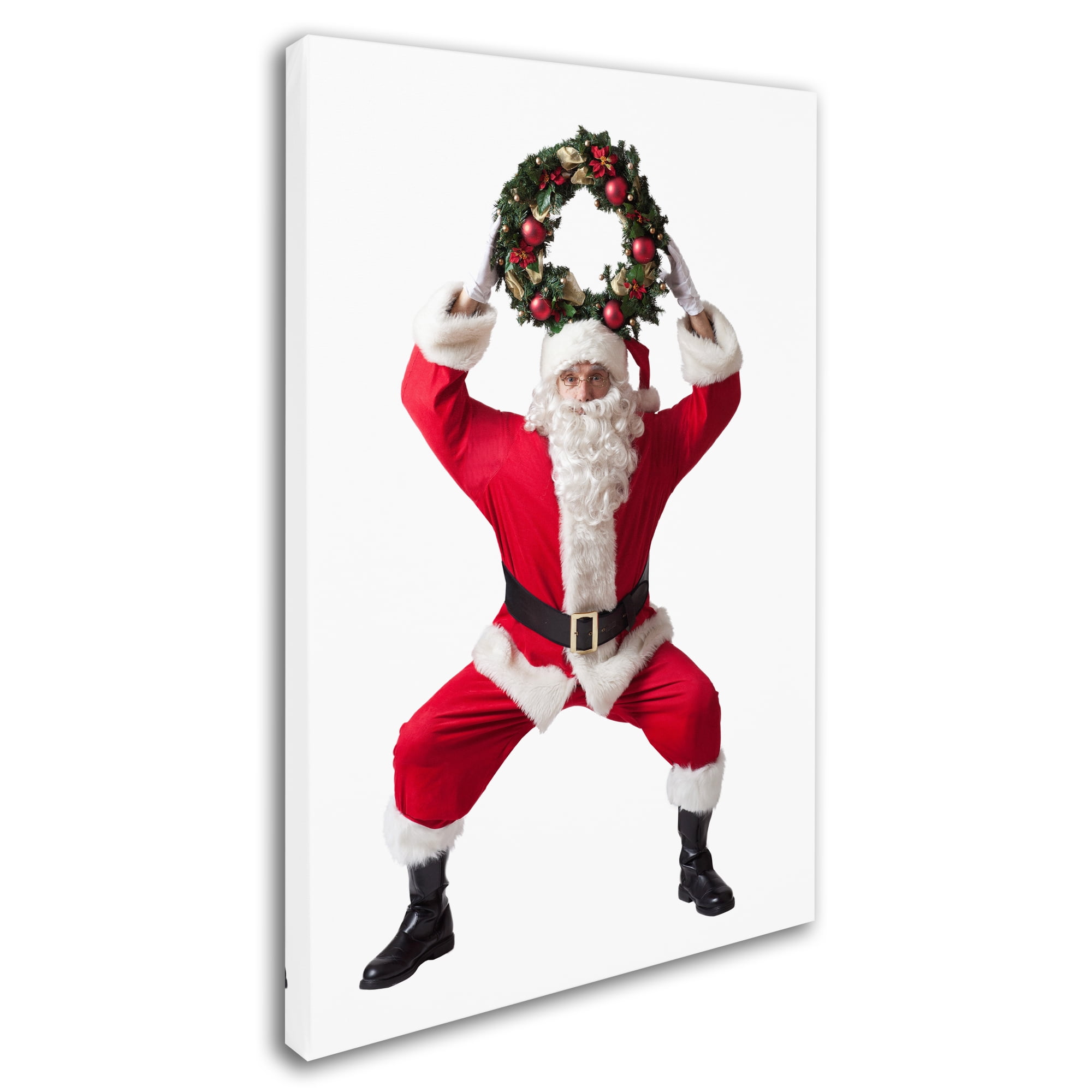 Trademark Fine Art 'Santa-wreath-11096' Canvas Art by Ed Wheeler